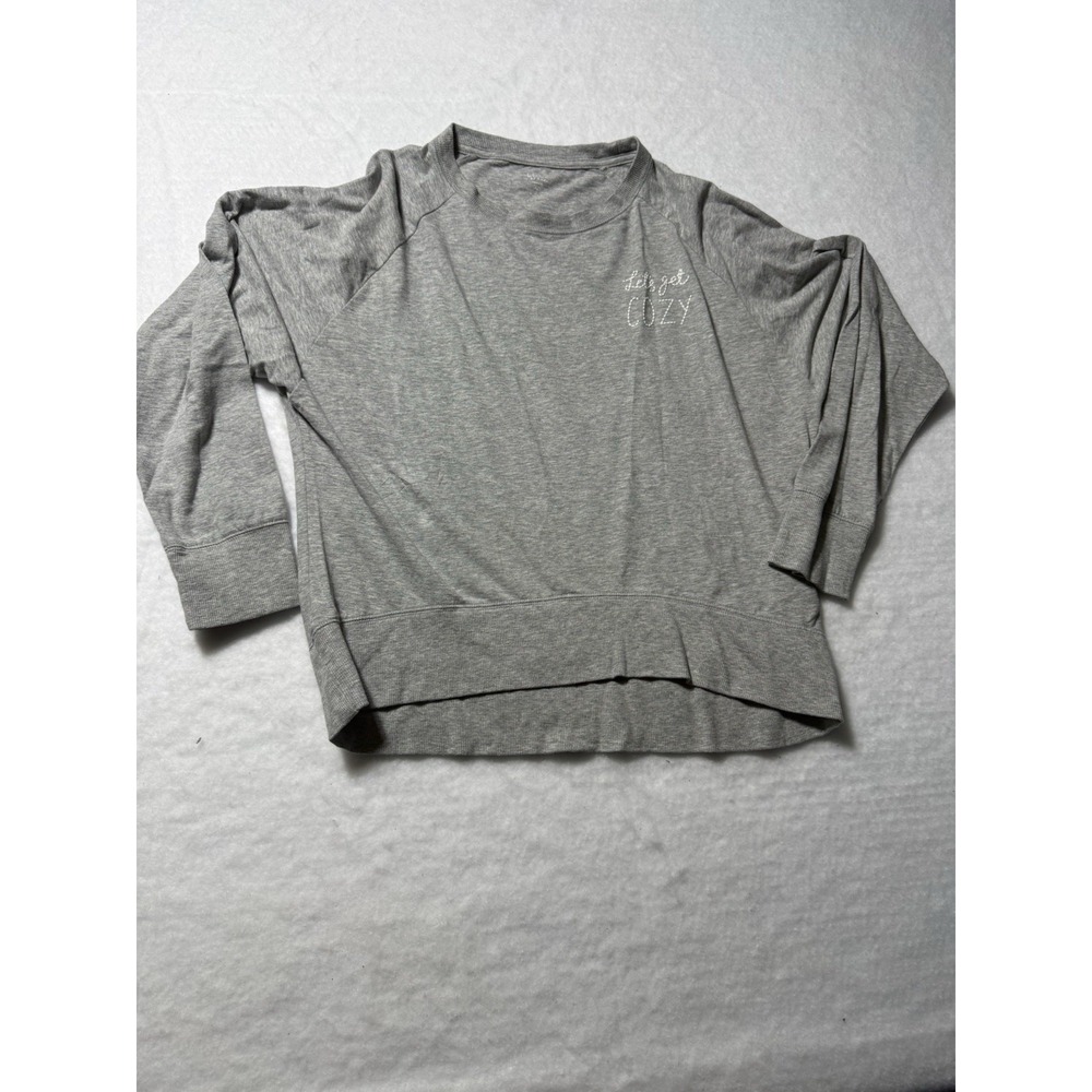 Love by Gap Women's XS Gray Let Get Cozy Sweatshirt Long Sleeve Pullover